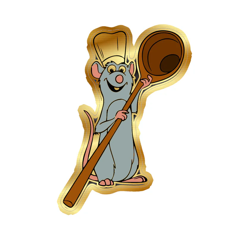 Ratatouille Gold Chrome Vinyl Sticker - Custom Size