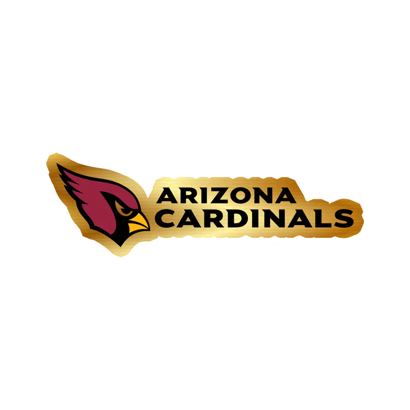 Arizona Cardinals - Left Side - Gold Chrome Vinyl Sticker - Custom Size