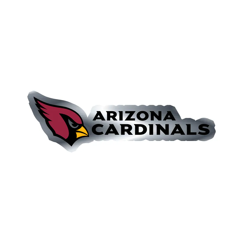 Arizona Cardinals - Left Side - Silver Chrome Vinyl Sticker - Custom Size