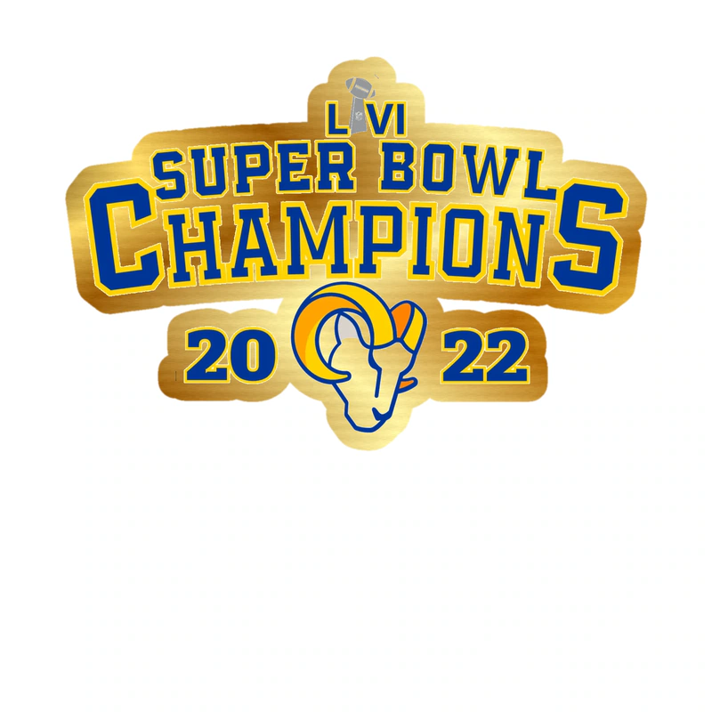 Los Angeles Rams - Image 2 - Gold Chrome Vinyl Sticker - Custom Size