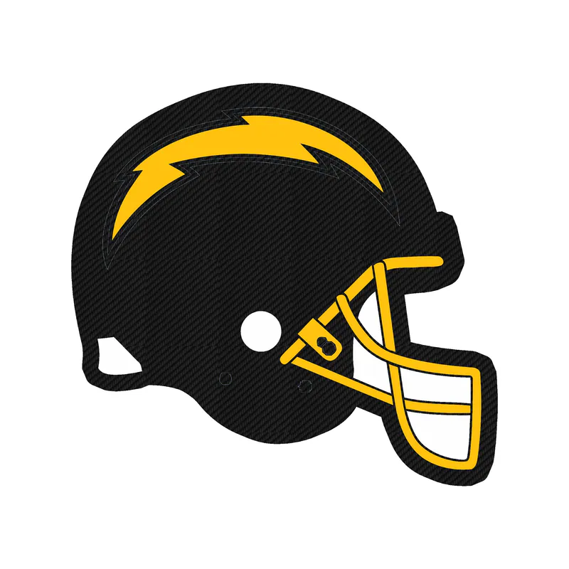 Los Angeles Chargers - Helmet - Carbon Fiber Vinyl Sticker - Custom Size