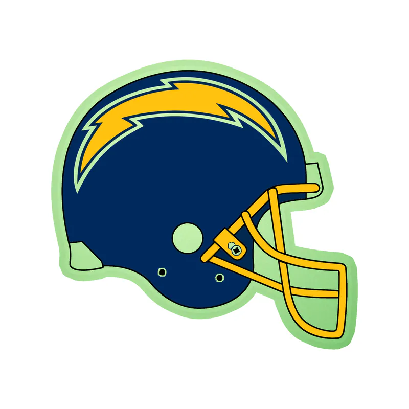 Los Angeles Chargers - Helmet - Glow in the Dark Vinyl Sticker - Custom Size