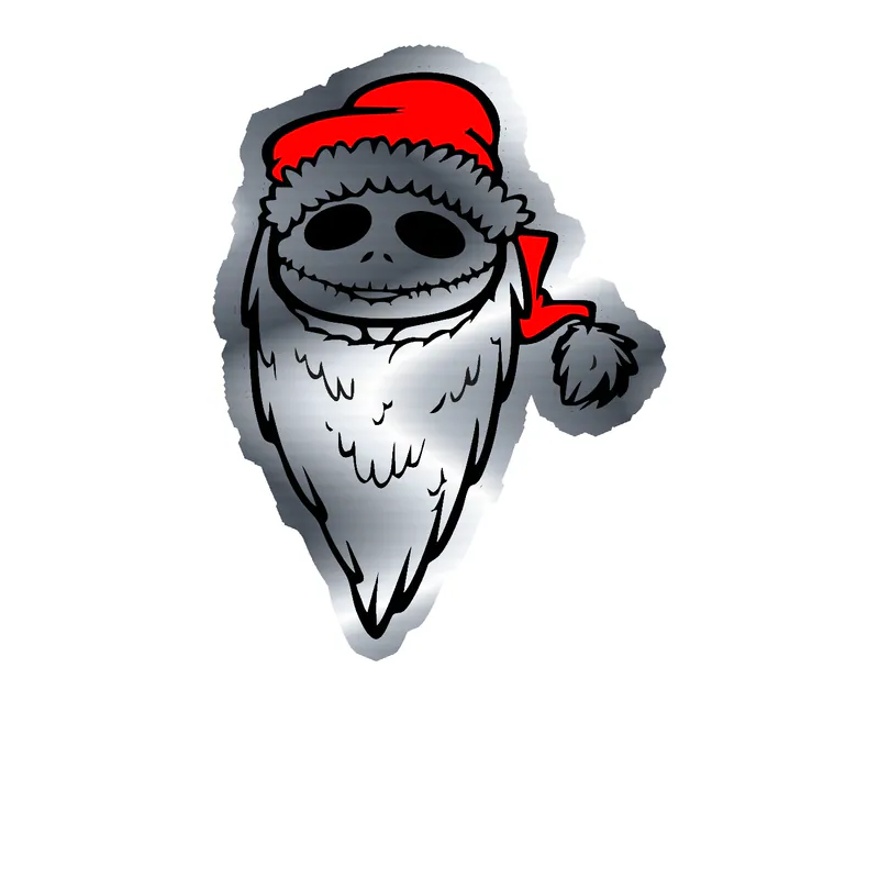 Nightmare Before Christmas Silver Chrome Vinyl Sticker - Custom Size