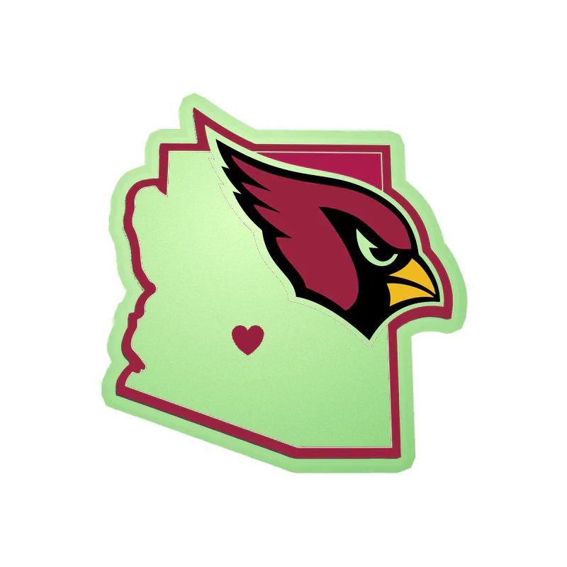 Arizona Cardinals - State - Glow in the Dark Vinyl Sticker - Custom Size