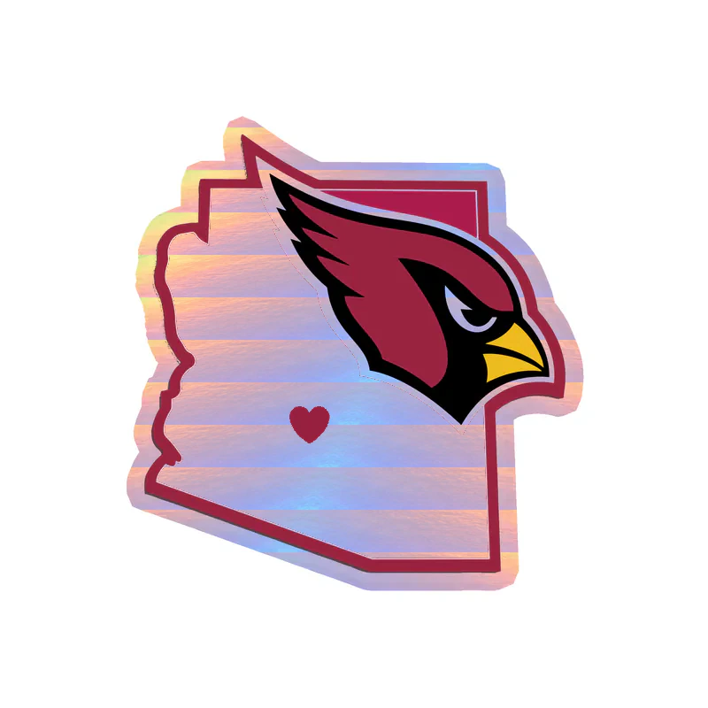 Arizona Cardinals - State - Holographic Vinyl Sticker - Custom Size