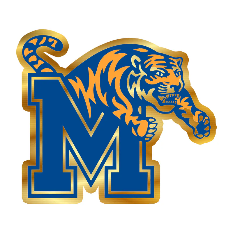 Memphis Tigers University - Image 2 - Gold Chrome Vinyl Sticker - Custom Size