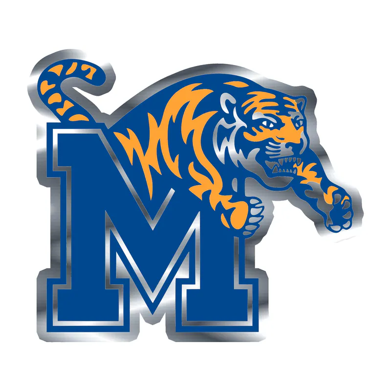 Memphis Tigers University - Image 2 - Silver Chrome Vinyl Sticker - Custom Size