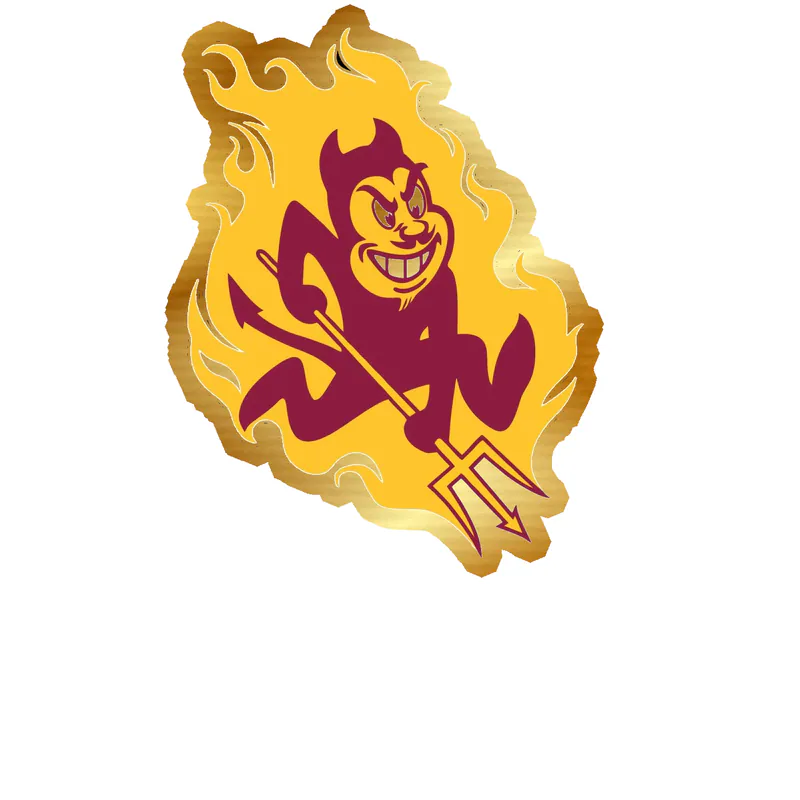 Arizona State Sun Devils - Image 3 - Gold Chrome Vinyl Decal - Custom Size