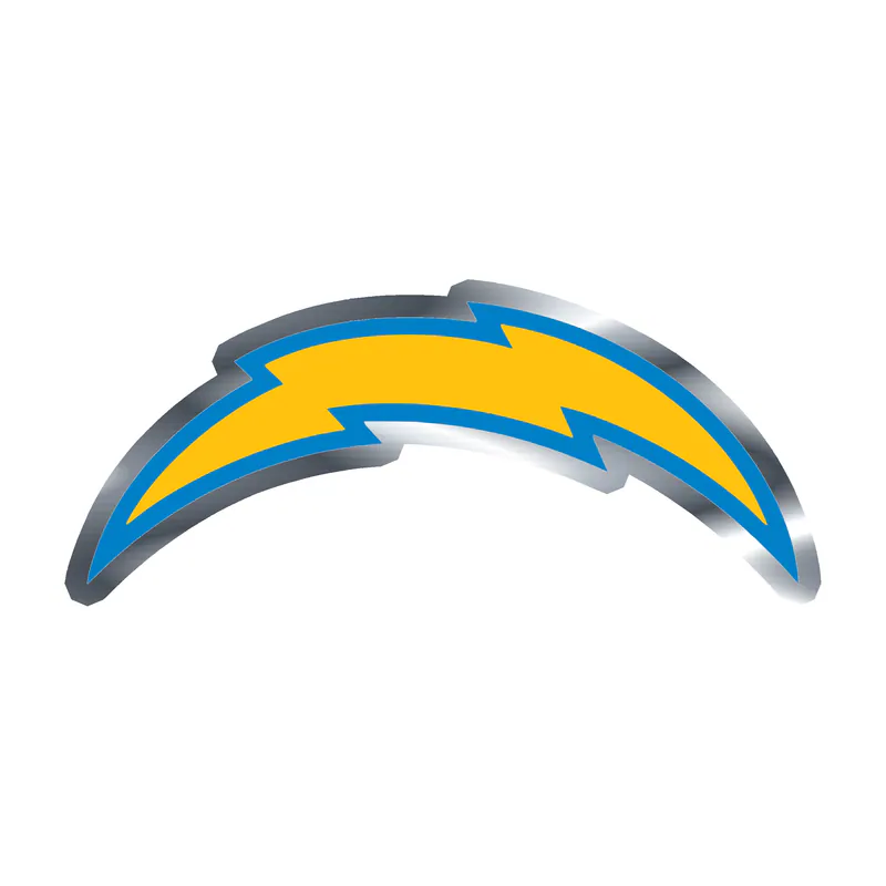 Los Angeles Chargers - New Logo - Silver Chrome Vinyl Sticker - Custom Size
