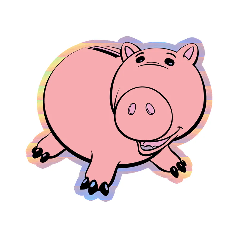 Toy Story Hamm Holographic Vinyl Sticker - Custom Size