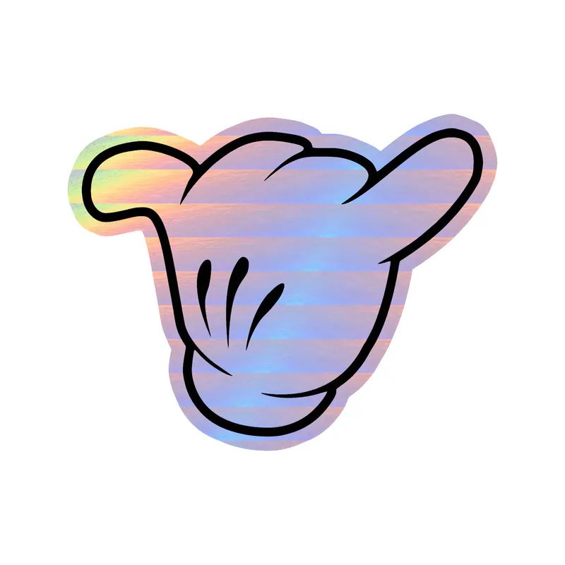 Mickey Mouse hang loose Holographic Vinyl Decal - Custom Size