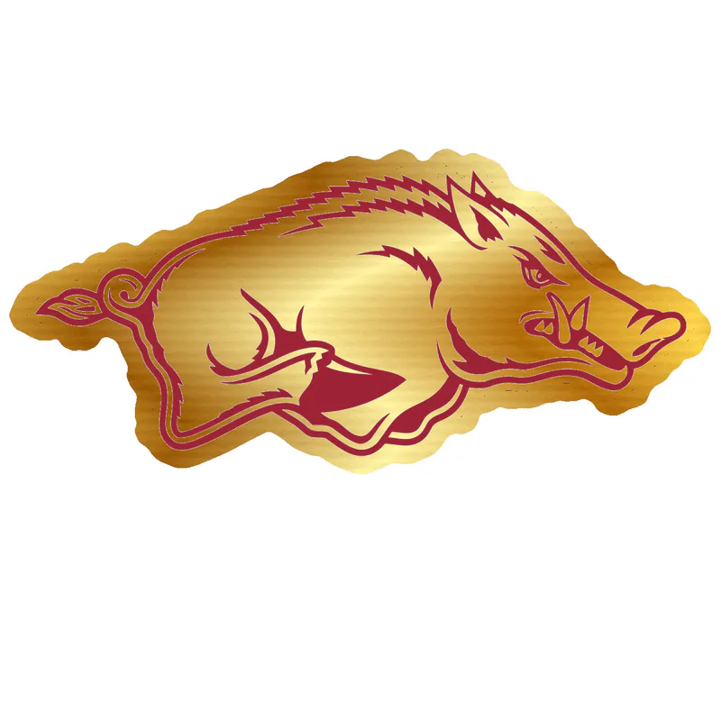 Arkansas Razorbacks - Image 21 - Gold Chrome Vinyl Decal - Custom Size