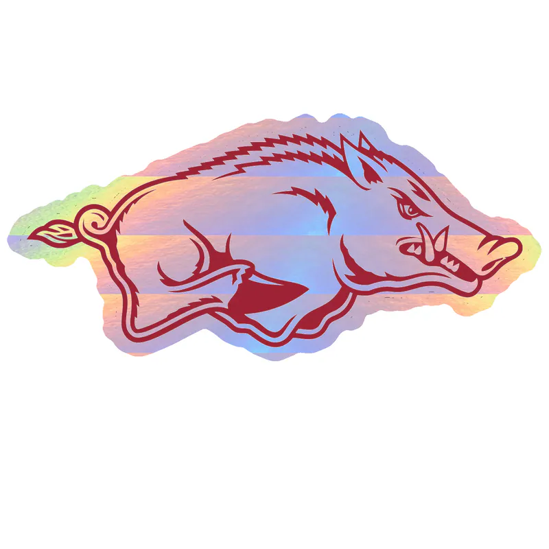 Arkansas Razorbacks - Image 21 - Holographic Vinyl Decal - Custom Size