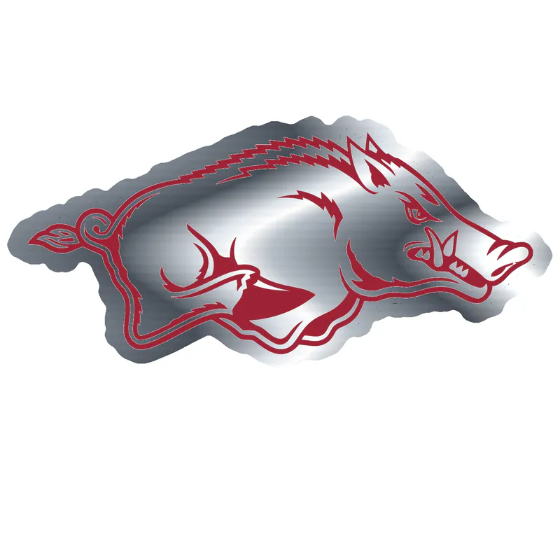 Arkansas Razorbacks - Image 21 - Silver Chrome Vinyl Decal - Custom Size