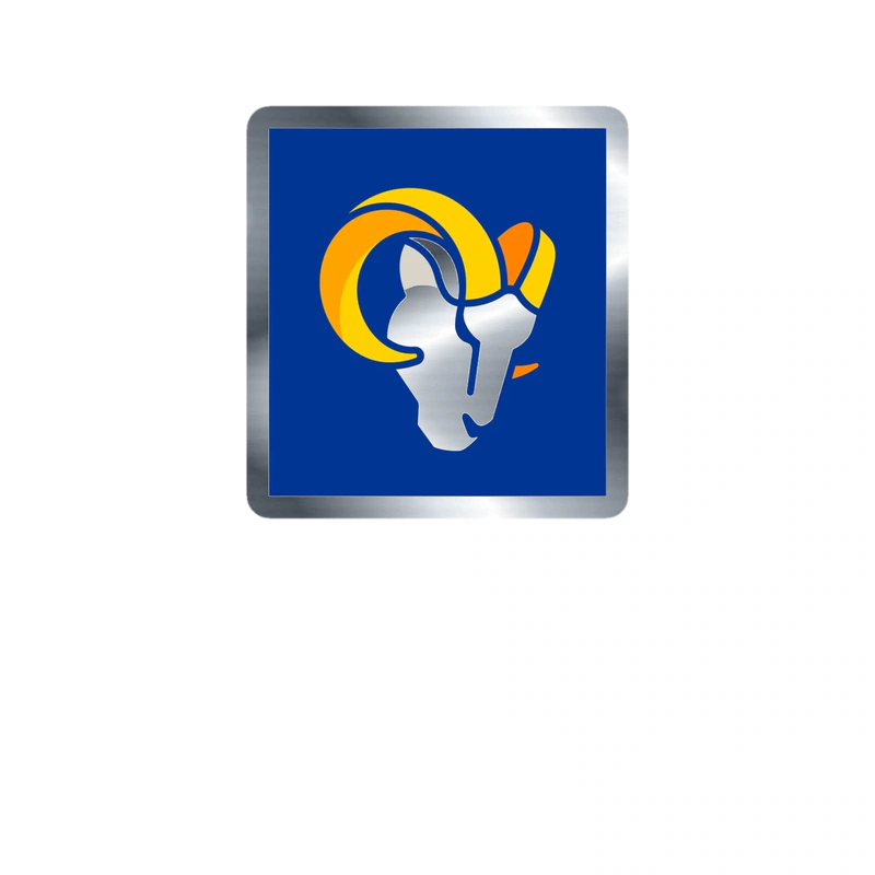 Los Angeles Rams - Image 6 - Silver Chrome Vinyl Sticker - Custom Size