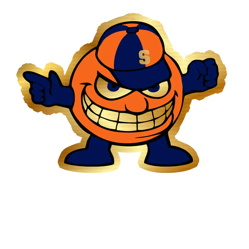 Syracuse Orange Full-Color - Image 2 - Gold Chrome Vinyl Decal - Custom Size