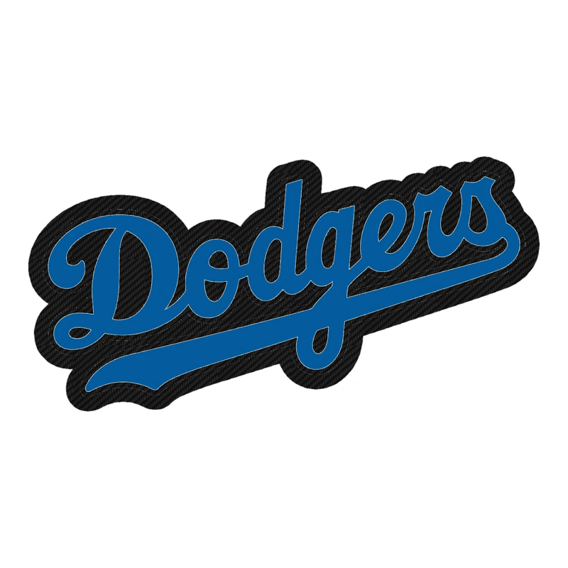 Los Angeles Dodgers - Cursive Dodgers - Carbon Fiber Vinyl Sticker - Custom Size