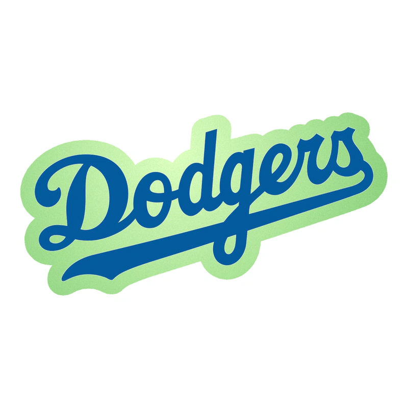 Los Angeles Dodgers - Cursive Dodgers - Glow in the Dark Vinyl Sticker - Custom Size