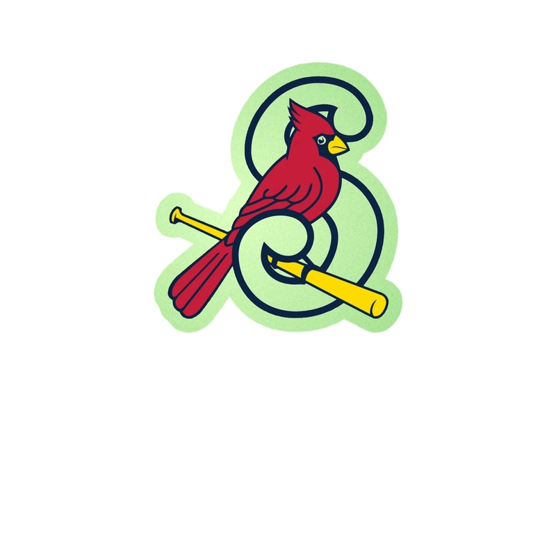 St. Louis Cardinals - S With Bird - Glow in the Dark Vinyl Sticker - Custom Size