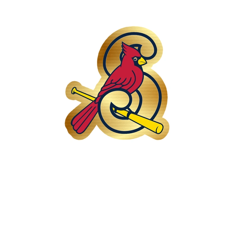 St. Louis Cardinals - S With Bird - Gold Chrome Vinyl Sticker - Custom Size