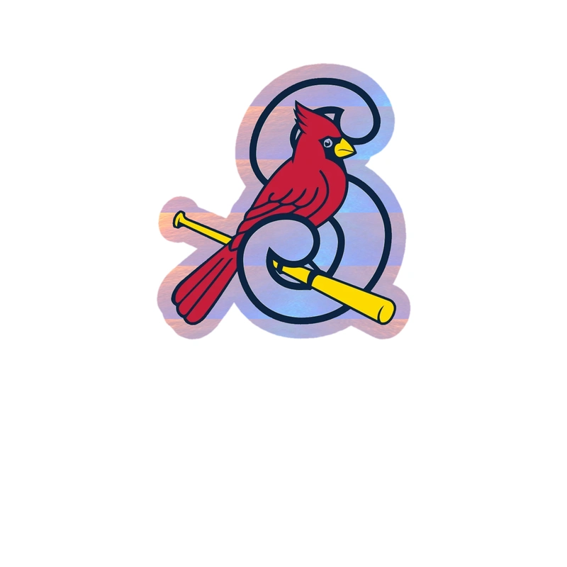 St. Louis Cardinals - S With Bird - Holographic Vinyl Sticker - Custom Size