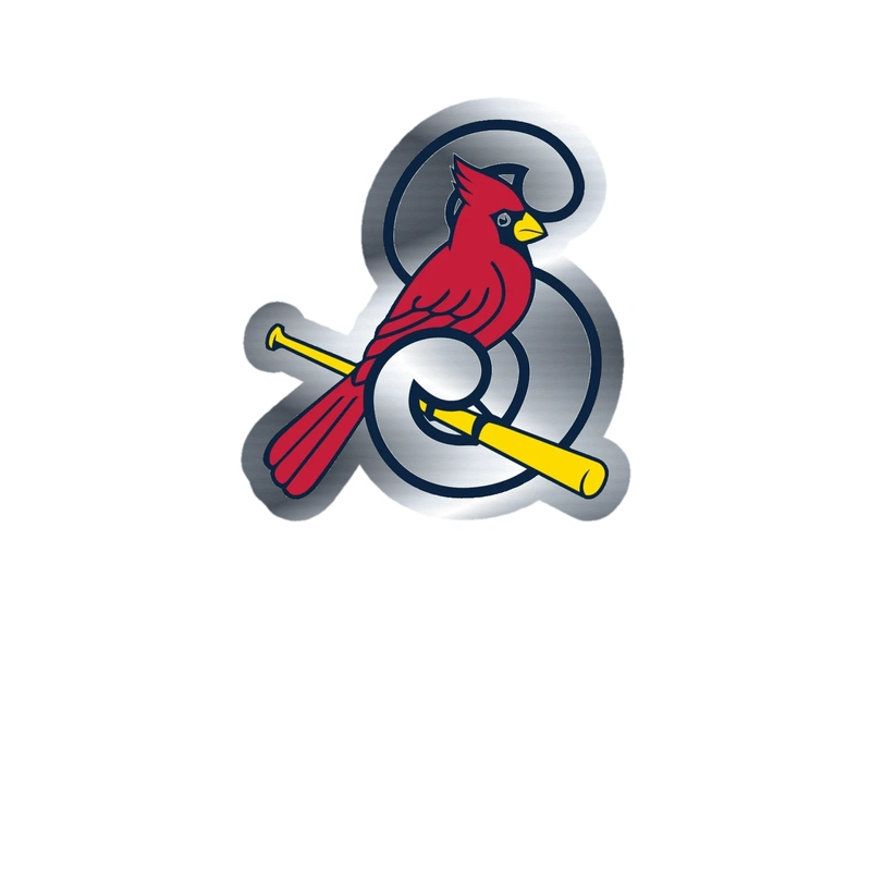 St. Louis Cardinals - S With Bird - Silver Chrome Vinyl Sticker - Custom Size