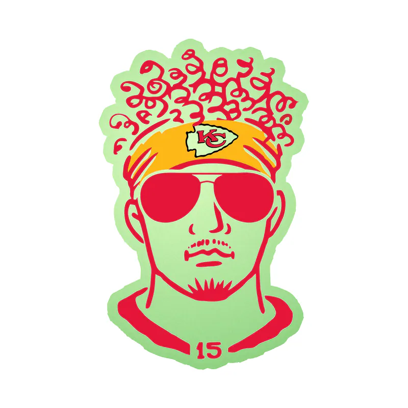 Kansas City Chiefs- Glow in the Dark Vinyl Sticker – Custom Size - Image 6