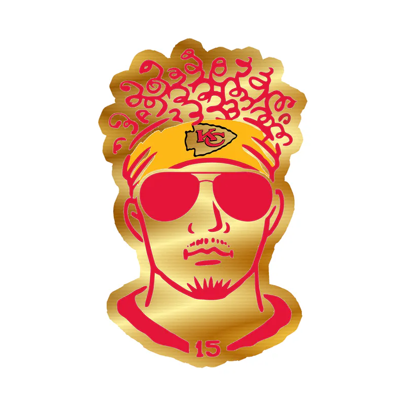 Kansas City Chiefs- Gold Chrome Vinyl Sticker – Custom Size - Image 6