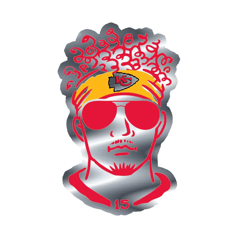 Kansas City Chiefs- Silver Chrome Vinyl Sticker – Custom Size - Image 6