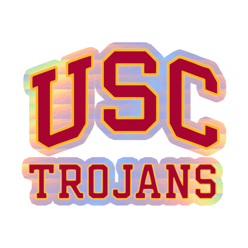 USC Trojans Holographic Vinyl Sticker - Custom Size