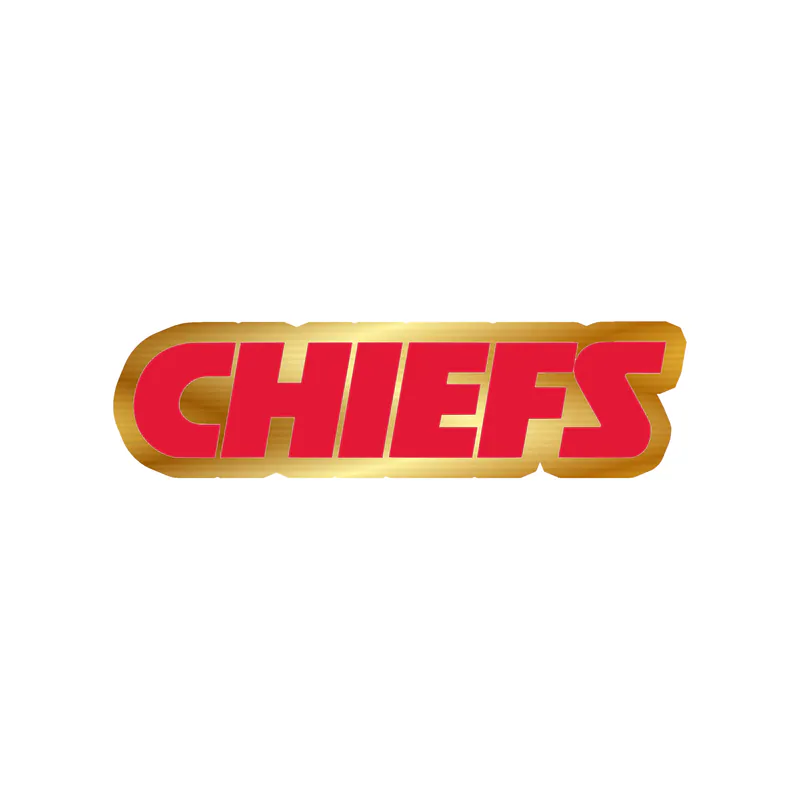 Kansas City Chiefs - Red Chiefs - Gold Chrome Vinyl Sticker – Custom Size