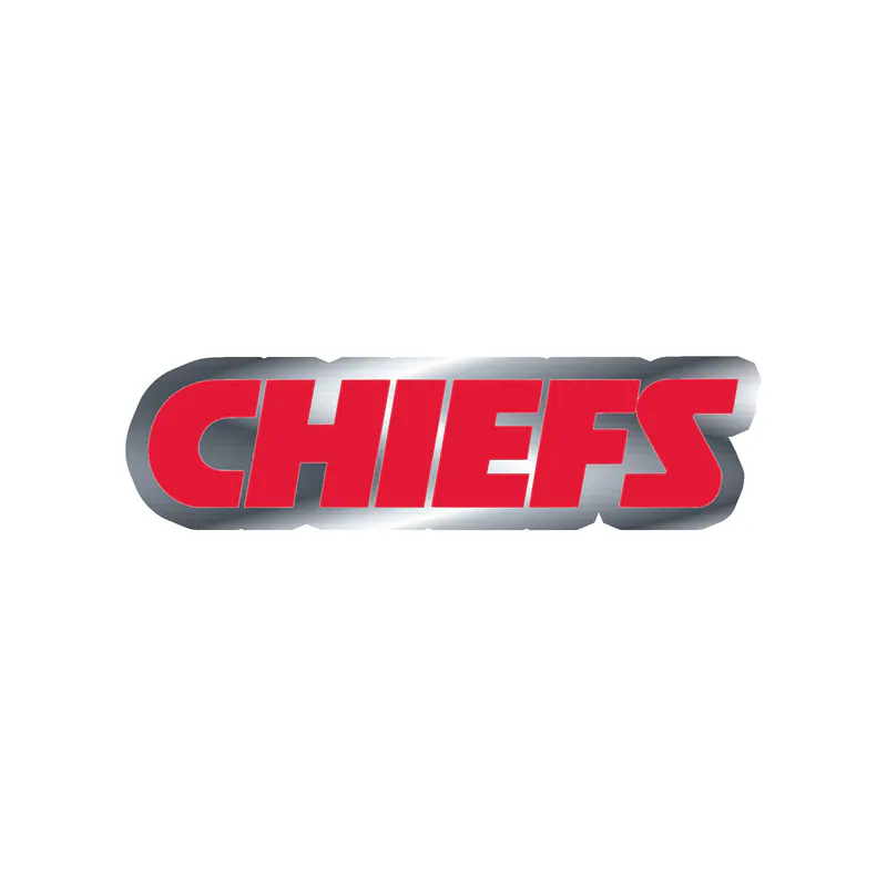 Kansas City Chiefs - Red Chiefs - Silver Chrome Vinyl Sticker – Custom Size