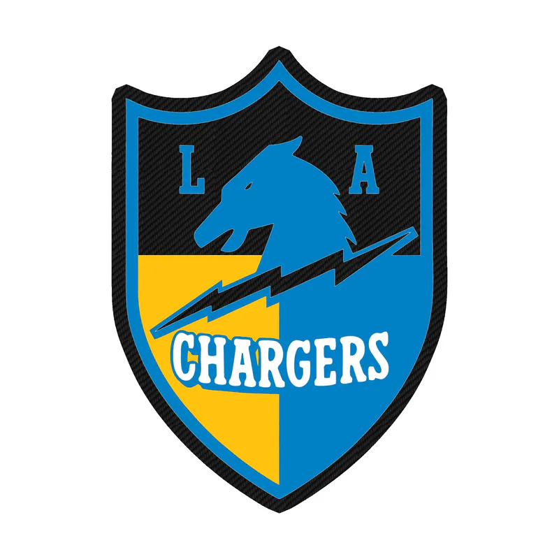 Los Angeles Chargers Carbon Fiber Vinyl Sticker - Custom Size