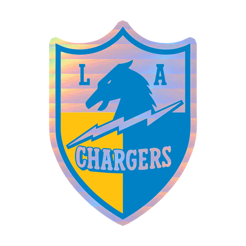 Los Angeles Chargers Holographic Vinyl Sticker - Custom Size