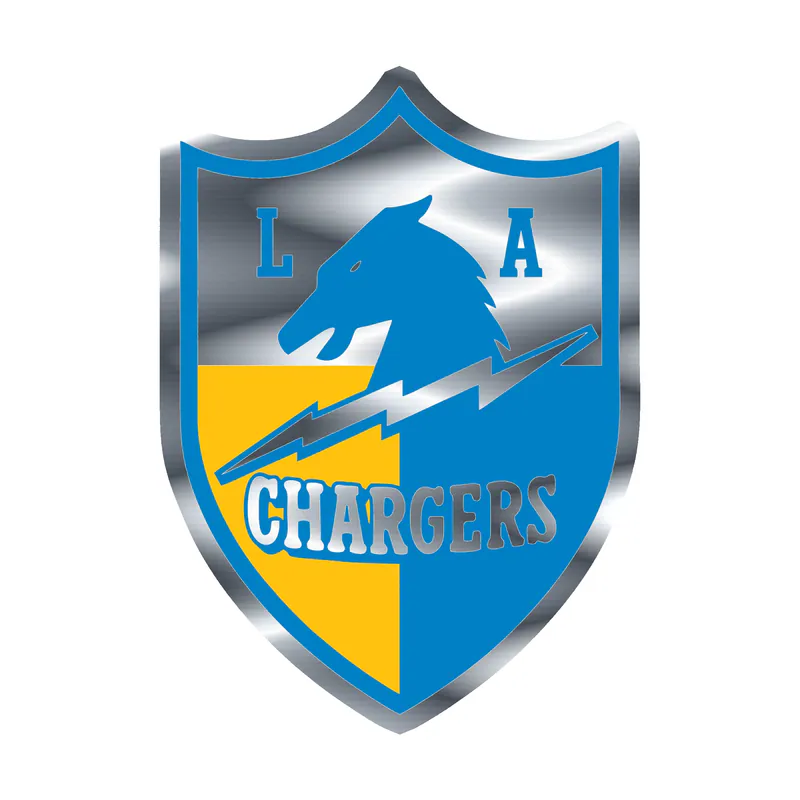 Los Angeles Chargers Silver Chrome Vinyl Sticker - Custom Size
