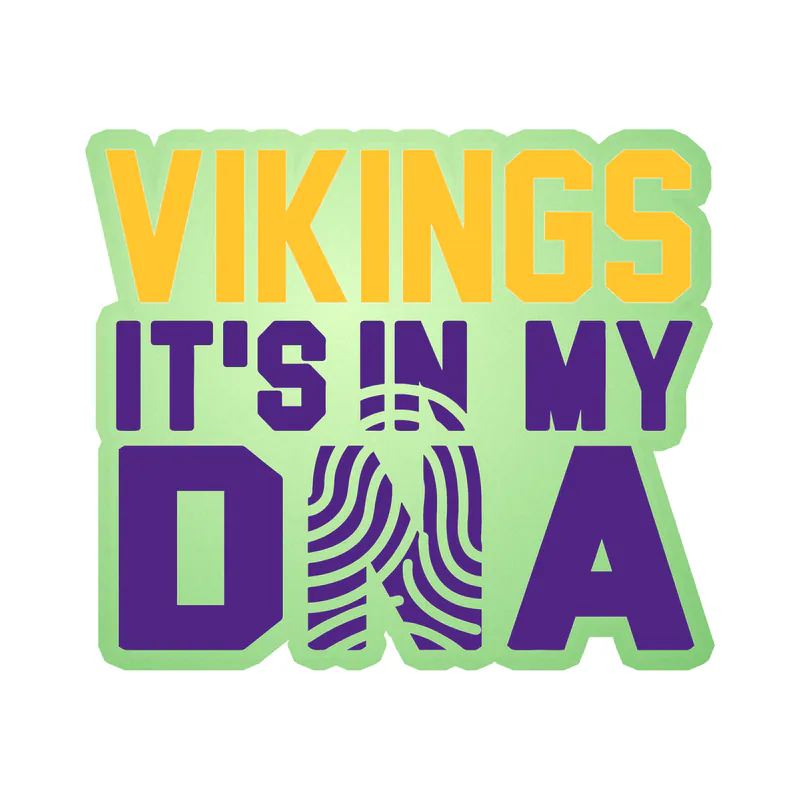Minnesota Vikings DNA Glow in the Dark Vinyl Sticker - Custom Size