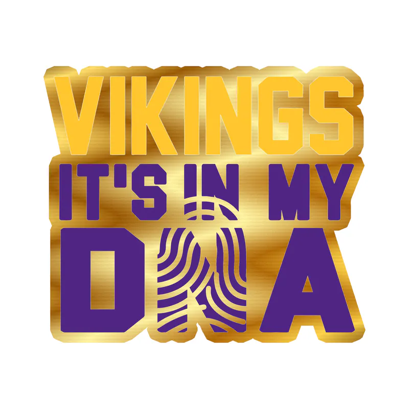 Minnesota Vikings DNA Gold Chrome Vinyl Sticker - Custom Size