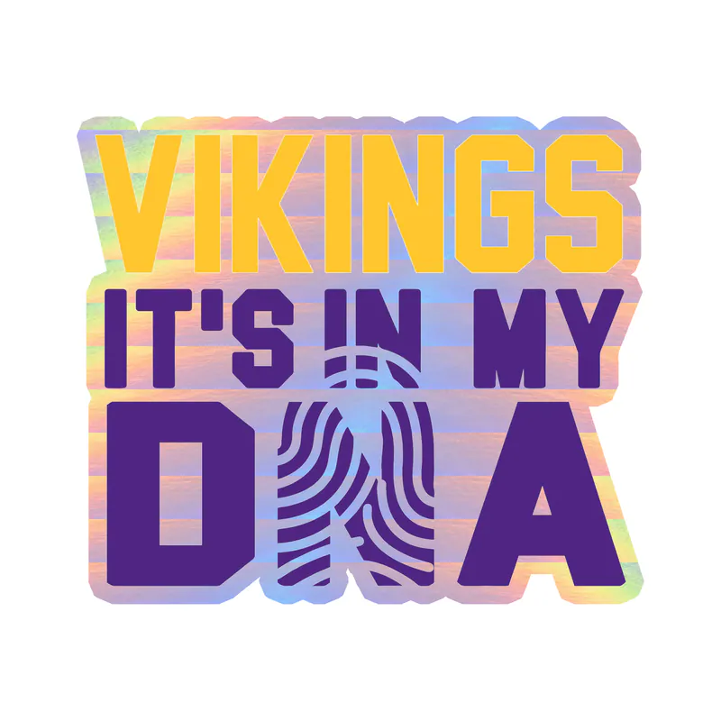 Minnesota Vikings DNA Holographic Vinyl Sticker - Custom Size