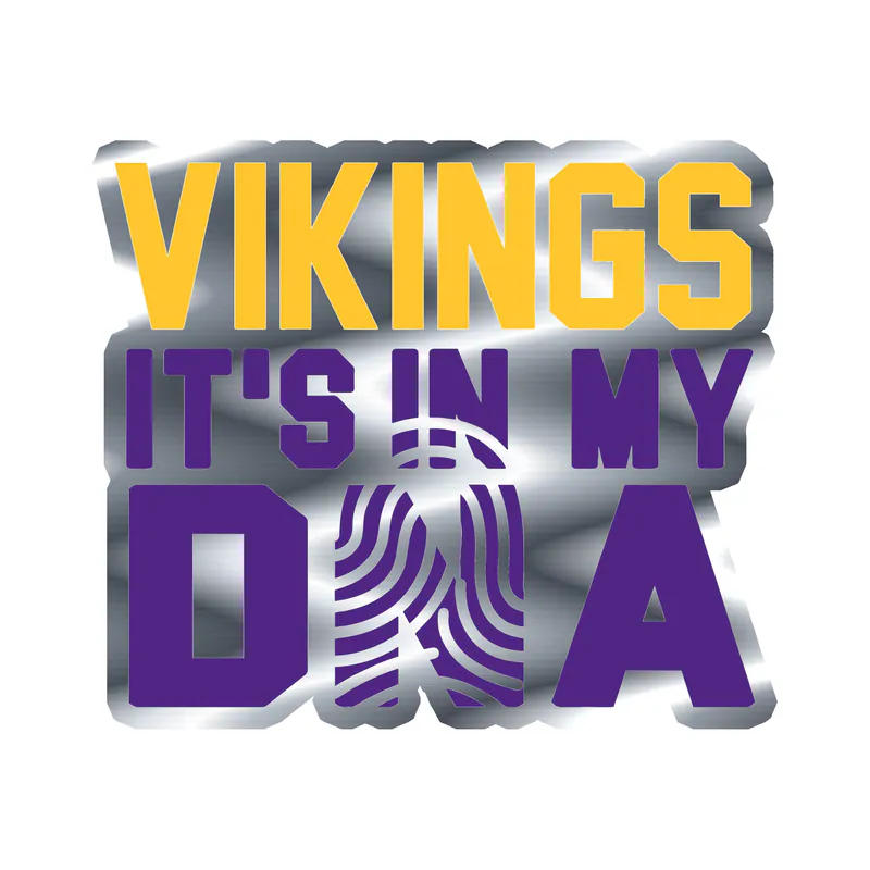 Minnesota Vikings DNA Silver Chrome Vinyl Sticker - Custom Size