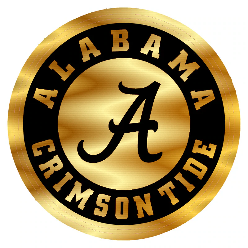 Alabama Crimson Tide - Image 21 - Gold Chrome Vinyl Decal - Custom Size