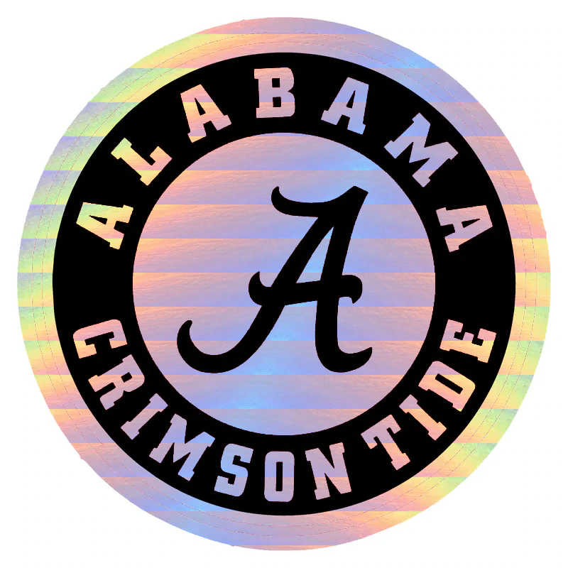 Alabama Crimson Tide - Image 21 - Holographic Vinyl Decal - Custom Size