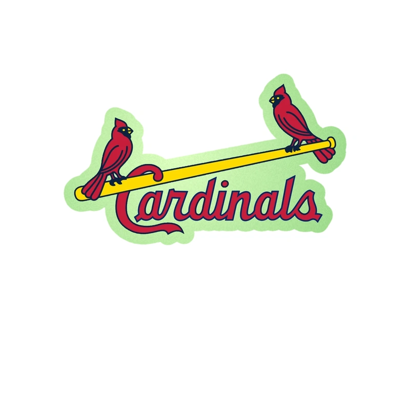 St. Louis Cardinals - 2 Birds With Cardinals - Glow in the Dark Vinyl Sticker - Custom Size