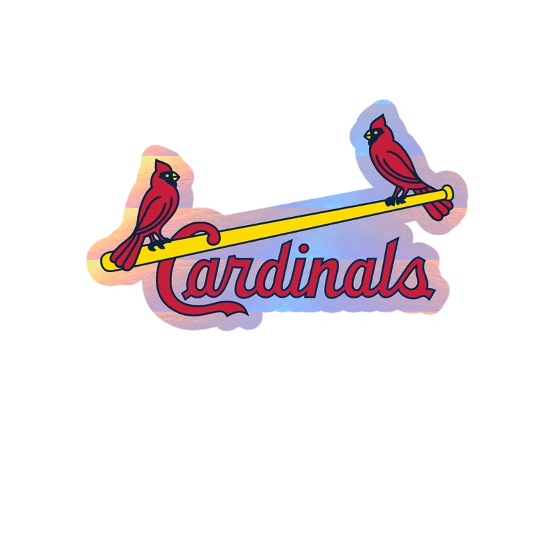 St. Louis Cardinals - 2 Birds With Cardinals - Holographic Vinyl Sticker - Custom Size
