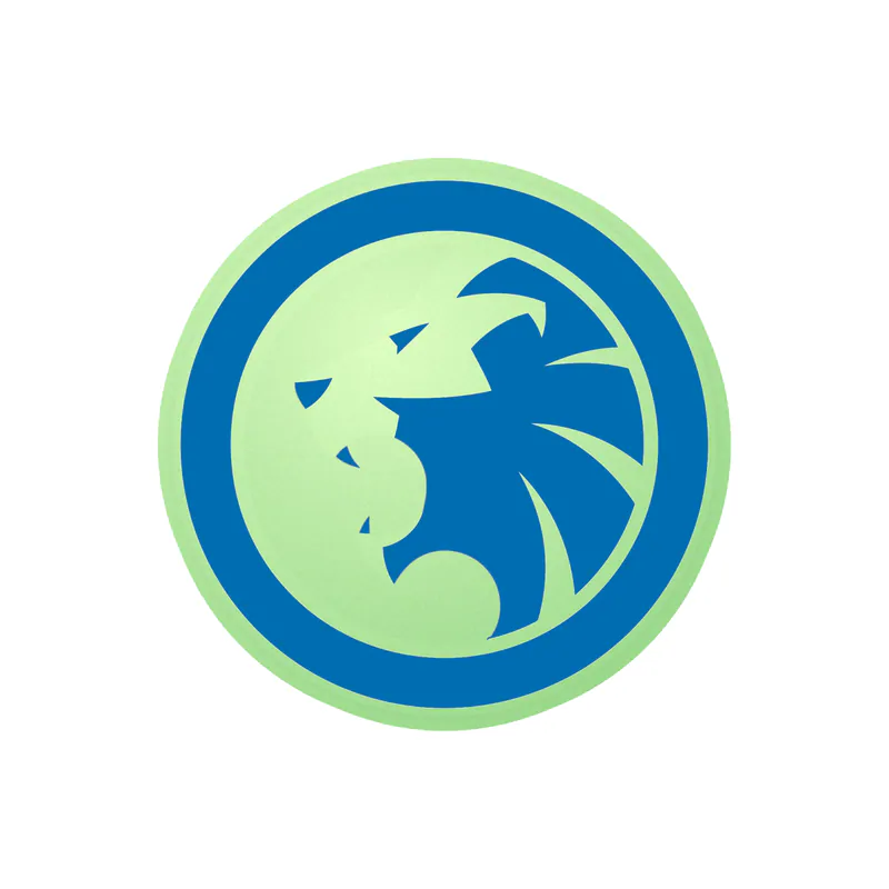 Detroit Lions - Circle With Lion In Middle - Glow in the Dark Vinyl Sticker - Custom Size