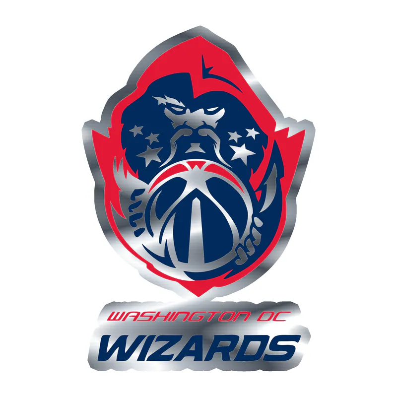 Washington Wizards - Image 5 - Silver Chrome Vinyl Sticker - Custom Size