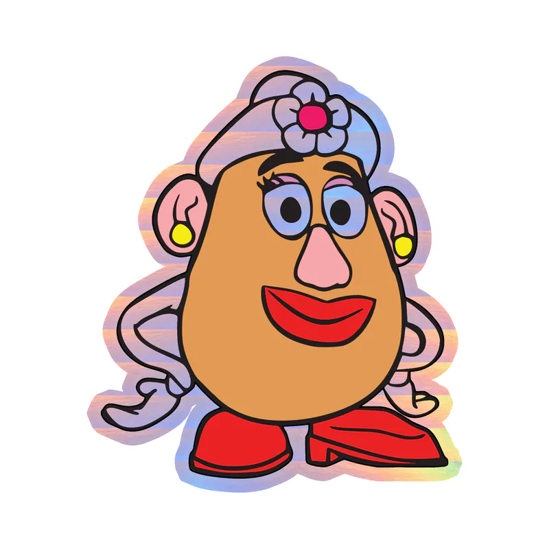 Toy Story Mrs. Potato Head Holographic Vinyl Sticker - Custom Size