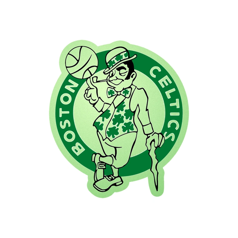 Boston Celtics - Green And White Circle With Leprechaun - Glow in the Dark Vinyl Sticker - Custom Size