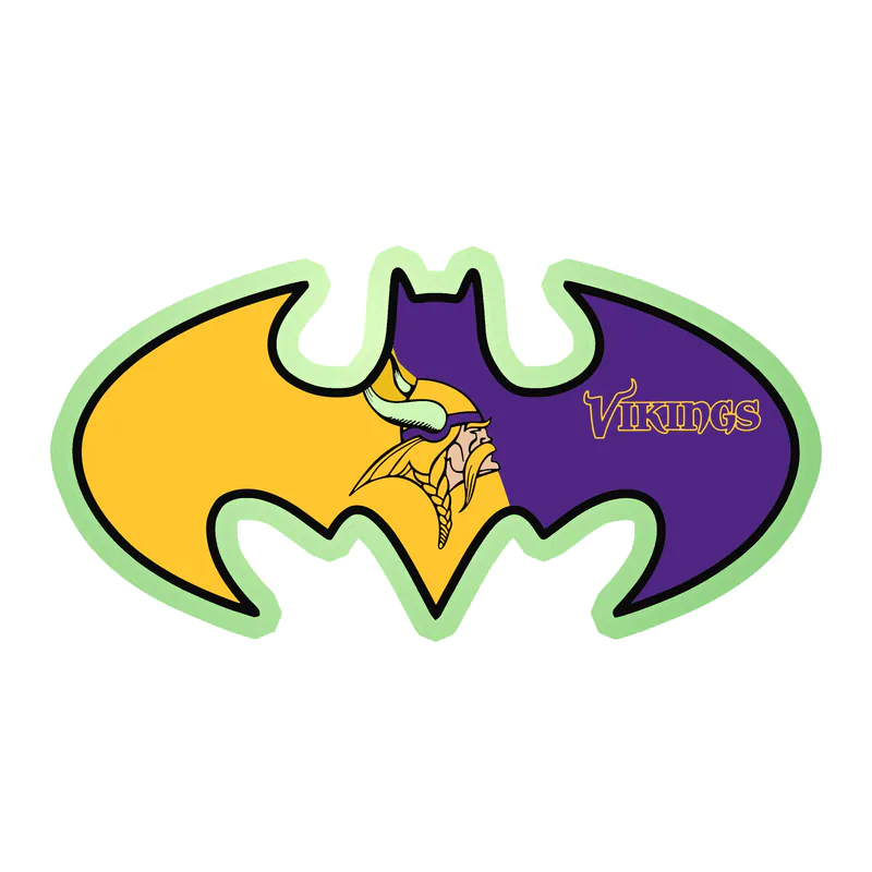 Minnesota Vikings - Batman - Glow in the Dark Vinyl Sticker - Custom Size