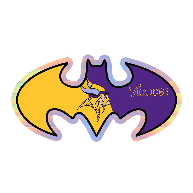Minnesota Vikings - Batman - Holographic Vinyl Sticker - Custom Size