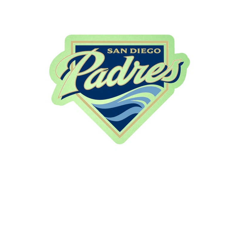San Diego Padres - Plate With Name - Glow in the Dark Vinyl Sticker - Custom Size